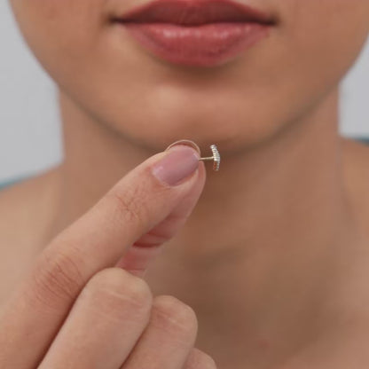 Gold Classy Rhombus Lab Grown Diamond Earrings