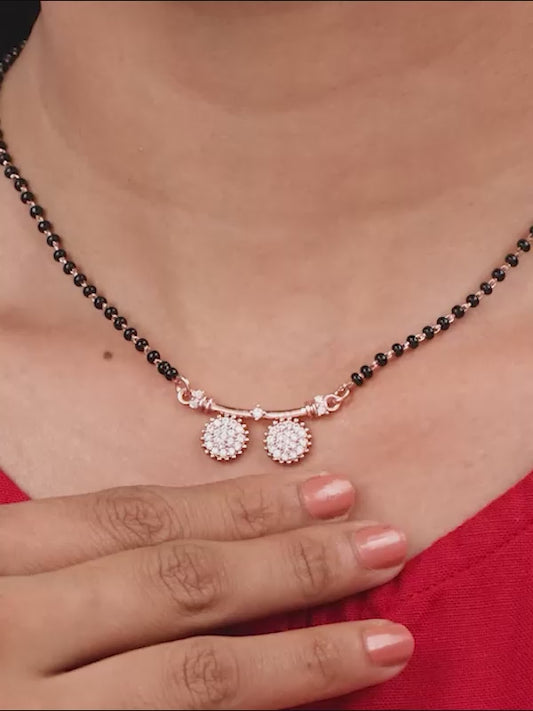Rose Gold Zircon Traditional Mangalsutra