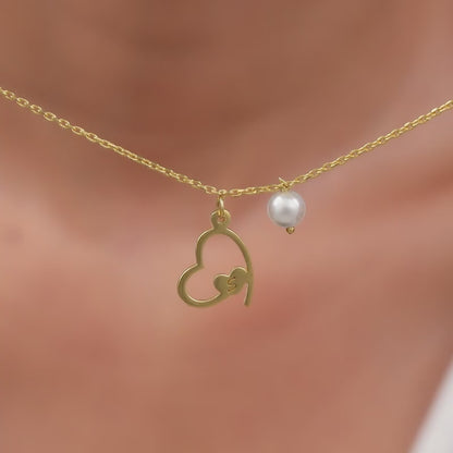 Golden Personalised Classic Heart Necklace