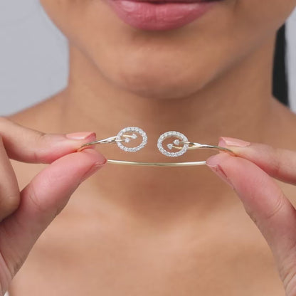 Gold Florise Lab Grown Diamond Cuff Bracelet