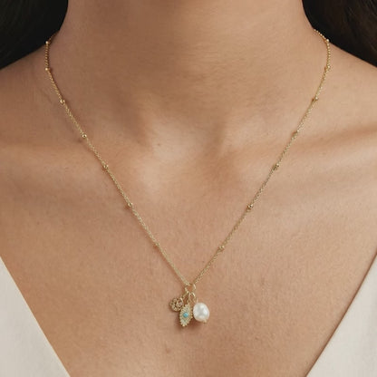 Golden Julia Charm Necklace