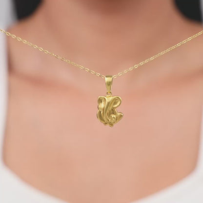 Golden Ganesh Pendant With Link Chain