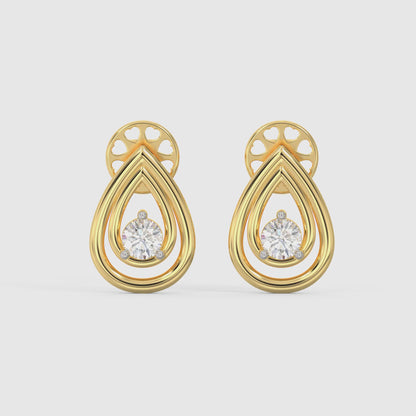Gold Raindrop Diamond Earrings