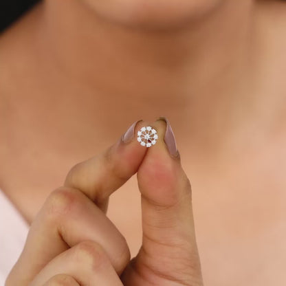 Gold Opulent Flower Diamond Nose Pin