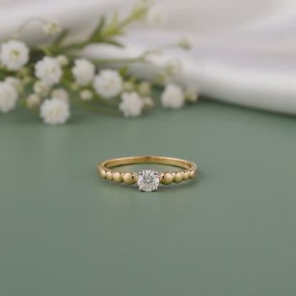 Gold Solitaire Lab Grown Diamond Ring