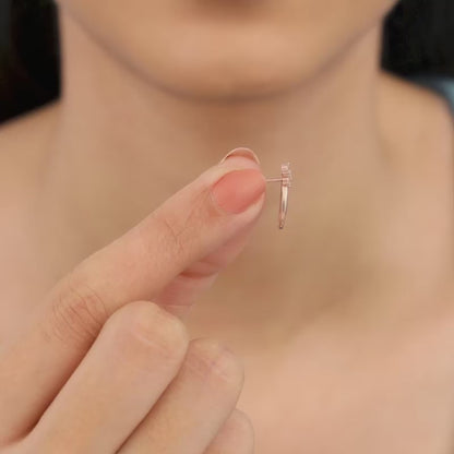 Rose Gold Cuphea Floral Earrings