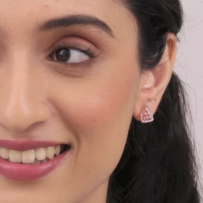 Rose Gold Set-Square Earrings