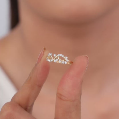 Gold Twinkling Twine Lab Grown Diamond Ring