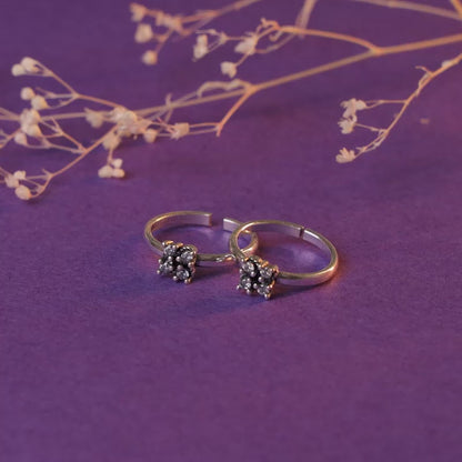 Oxidised Silver Sarva Toe Rings