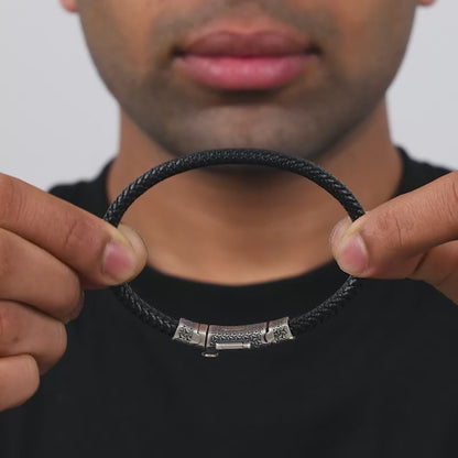 Oxidised Silver Traveller Band For Him