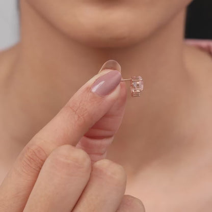 Rose Gold Bloom Rose Quartz Stud Earrings