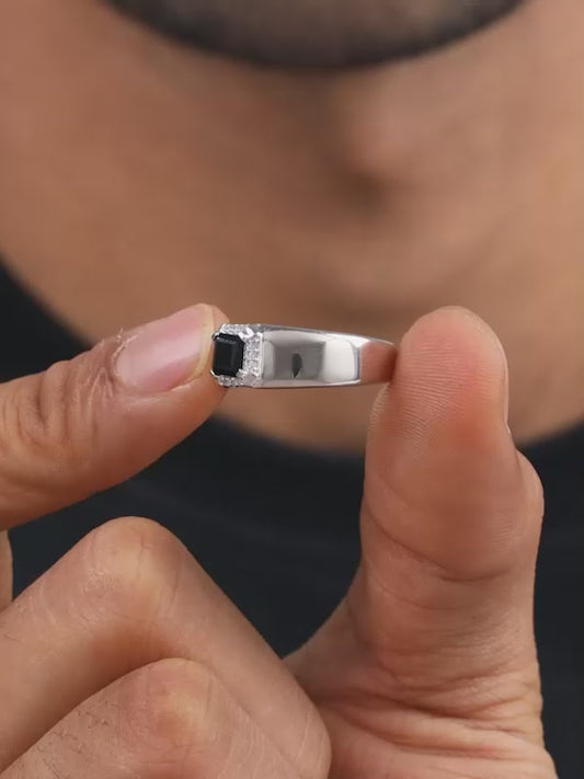 Silver Asphalt Ring For Him