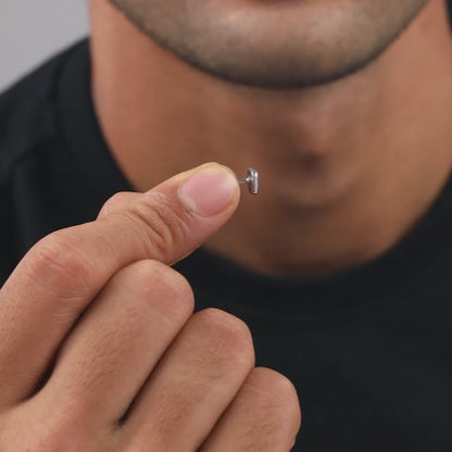 Silver Digital Dazzle Stud For Him