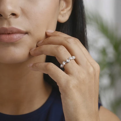 Silver Dorothy Pearl Ring (Size 12)