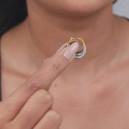 Dual Tone Uniquely Yours Hoop Earrings