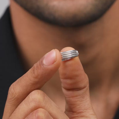 Silver Topaz Crown Ring For Him