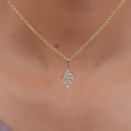 Gold Zyra Motif Lab Grown Diamond Pendant