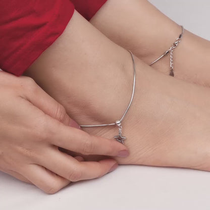 Silver Classic Star Anklet