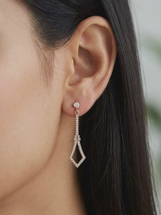 Golden Spear Dangler Earrings