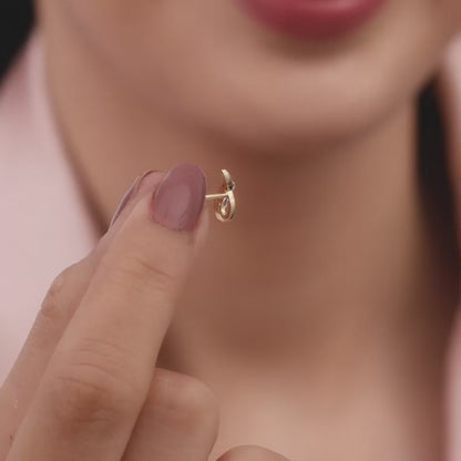 Gold Sparkling Diamond Earrings