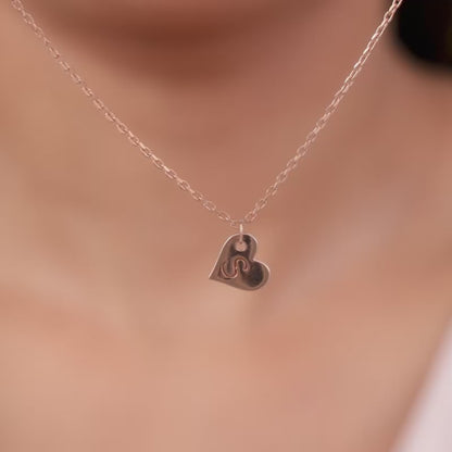 Rose Gold Personalised Shy Heart Pendant