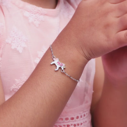 Silver Magical Unicorn Kids Bracelet (2 - 8 Years)