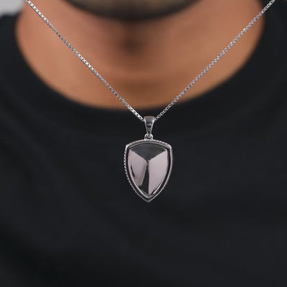 Silver Knight’s Valor Pendant With Box Chain For Him