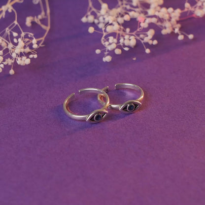 Oxidised Silver Naina Toe Rings