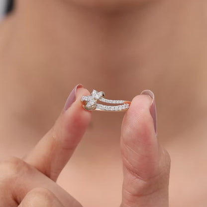Gold Flora Lab Grown Diamond Ring