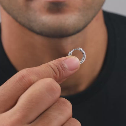 Oxidised Modern Hoop Earrings For Him