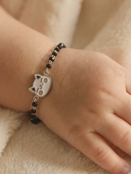 Silver Midnight Meow Kids Bracelet (0 - 2 Years)