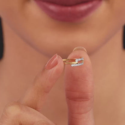 Gold Intertwined Diamond Ring