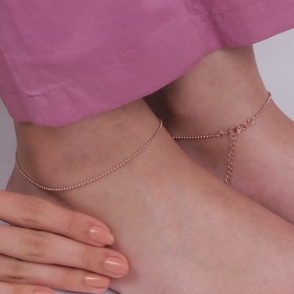 Rose Gold Classic Beaded Anklet