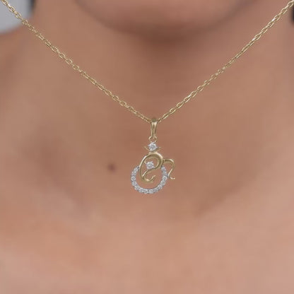 Gold Spiritual Ganesha Lab Grown Diamond Pendant