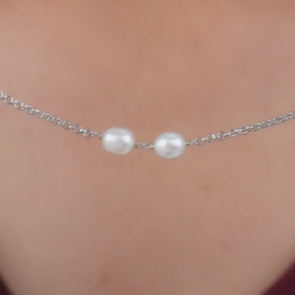 Silver Lana Pearl Necklace