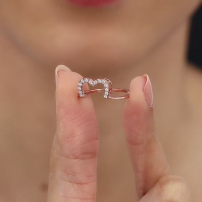 Rose Gold Lover's Arch Stack Rings