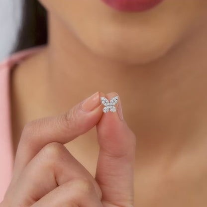 Gold Blissful Butterfly Lab Grown Diamond Earrings