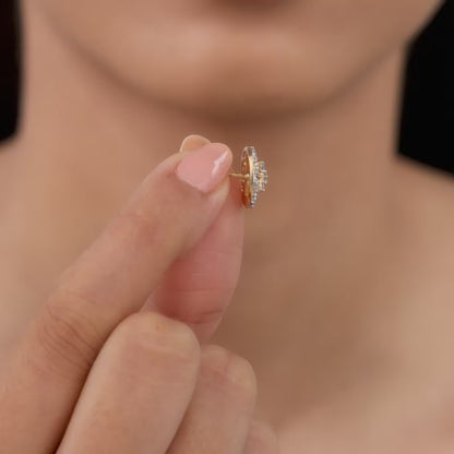 Gold Graceful Wheel Lab Grown Diamond Studs