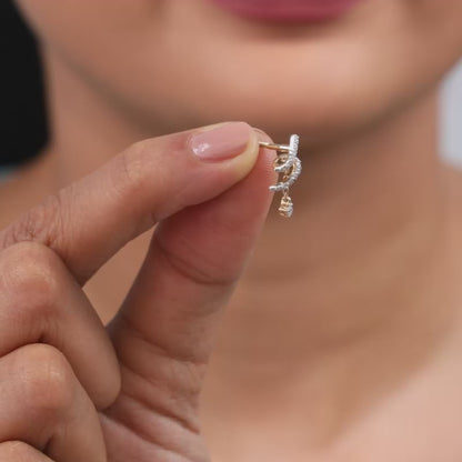 Gold Twilight Swirl Lab Grown Diamond Earrings