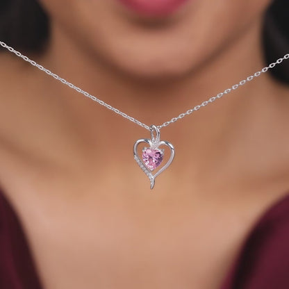 Silver Blush Embrace Pendant With Link Chain