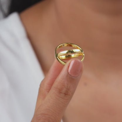 Golden Elliptical Ring (Size 12)