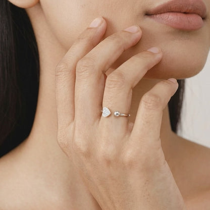 Silver Stylish Love Ring