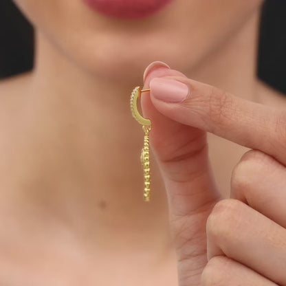 Golden Rosy Romance Earrings