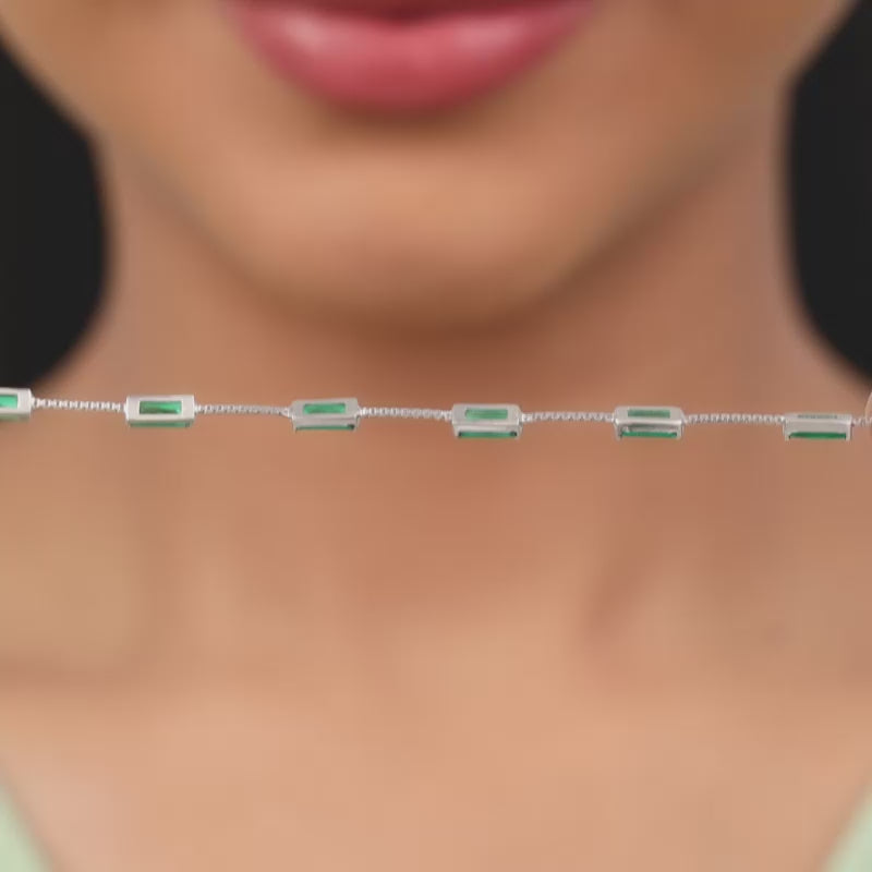 Silver Bold Baguette Bracelet with sleek, modern design.