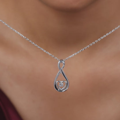 Silver Showing Love Pendant With Link Chain