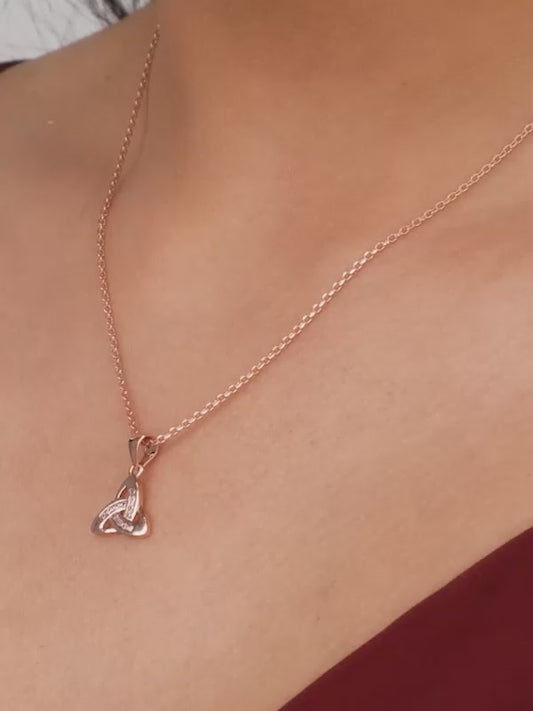 Rose Gold Enveloped in Love Pendant with Link Chain