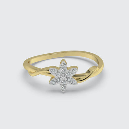 Gold Blooming Jasmine Diamond Ring