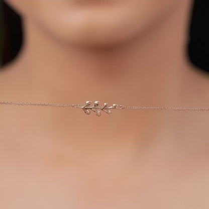 Rose Gold Leaf Lab Grown Diamond Bracelet