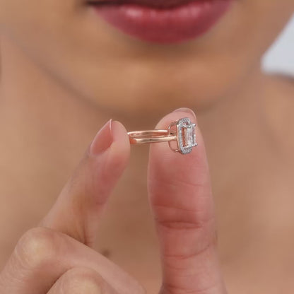 Rose Gold Magnum Halo Lab Grown Diamond Ring