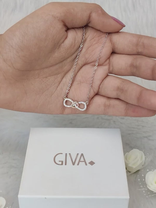 Rose Gold Studded Infinity Heart Pendant
